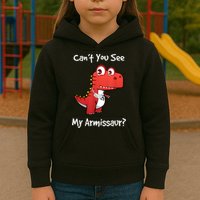 Funny Get Well Broken Arm Dinosaur With A Cast Kids Hoodie