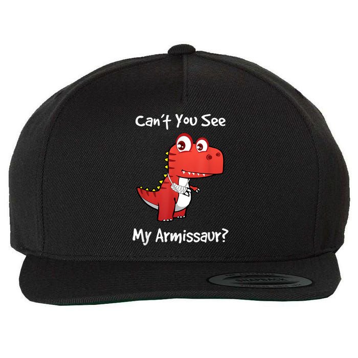 Funny Get Well Broken Arm Dinosaur With A Cast Wool Snapback Cap