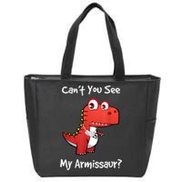 Funny Get Well Broken Arm Dinosaur With A Cast Zip Tote Bag