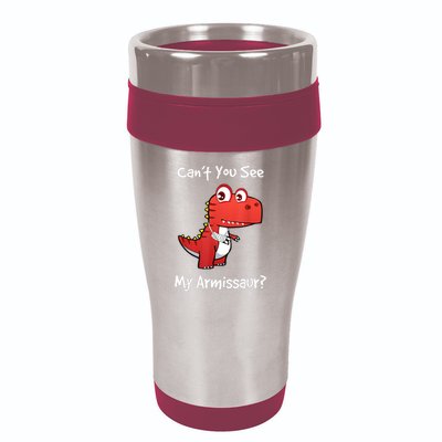 Funny Get Well Broken Arm Dinosaur With A Cast 16oz Travel Tumbler