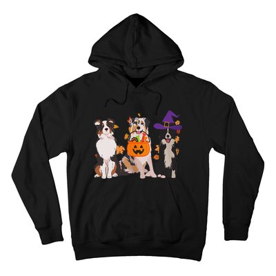 Funny Ghost Witch Australian Shepherd Halloween Dog Mom Gift Hoodie