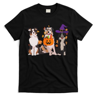 Funny Ghost Witch Australian Shepherd Halloween Dog Mom Gift T-Shirt