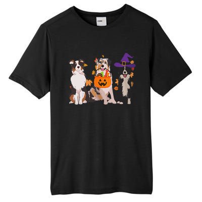 Funny Ghost Witch Australian Shepherd Halloween Dog Mom Gift Tall Fusion ChromaSoft Performance T-Shirt