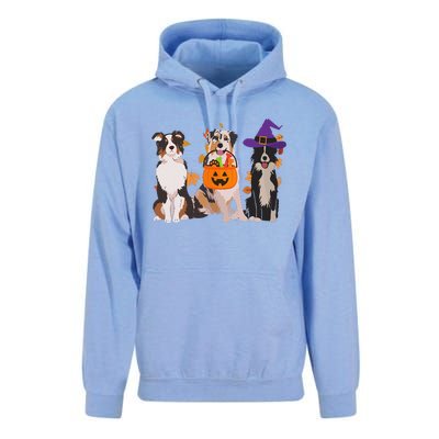 Funny Ghost Witch Australian Shepherd Halloween Dog Mom Gift Unisex Surf Hoodie