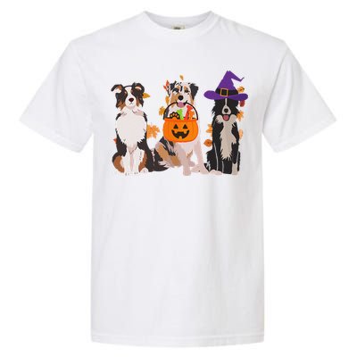 Funny Ghost Witch Australian Shepherd Halloween Dog Mom Gift Garment-Dyed Heavyweight T-Shirt