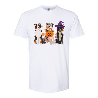 Funny Ghost Witch Australian Shepherd Halloween Dog Mom Gift Softstyle CVC T-Shirt