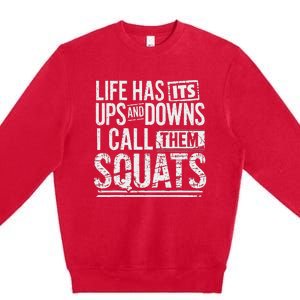 Fitness Gym Workout Weights Squat Premium Crewneck Sweatshirt