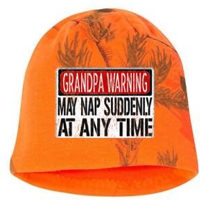 Funny Grandpa Warning Sign May Nap Suddenly At Any Time Kati - Camo Knit Beanie