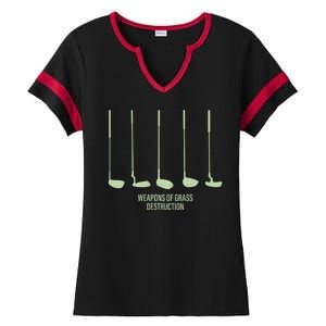 Funny Golf Weapons Of Grass Destruction Golf Clubs Drivers Ladies Halftime Notch Neck Tee