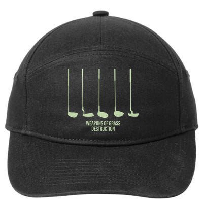 Funny Golf Weapons Of Grass Destruction Golf Clubs Drivers 7-Panel Snapback Hat