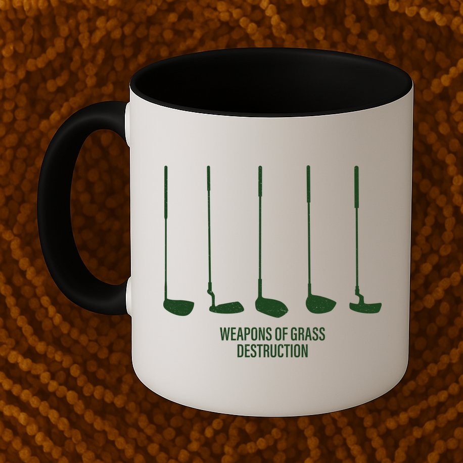 Funny Golf Weapons Of Grass Destruction Golf Clubs Drivers Mug