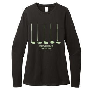 Funny Golf Weapons Of Grass Destruction Golf Clubs Drivers Womens CVC Long Sleeve Shirt