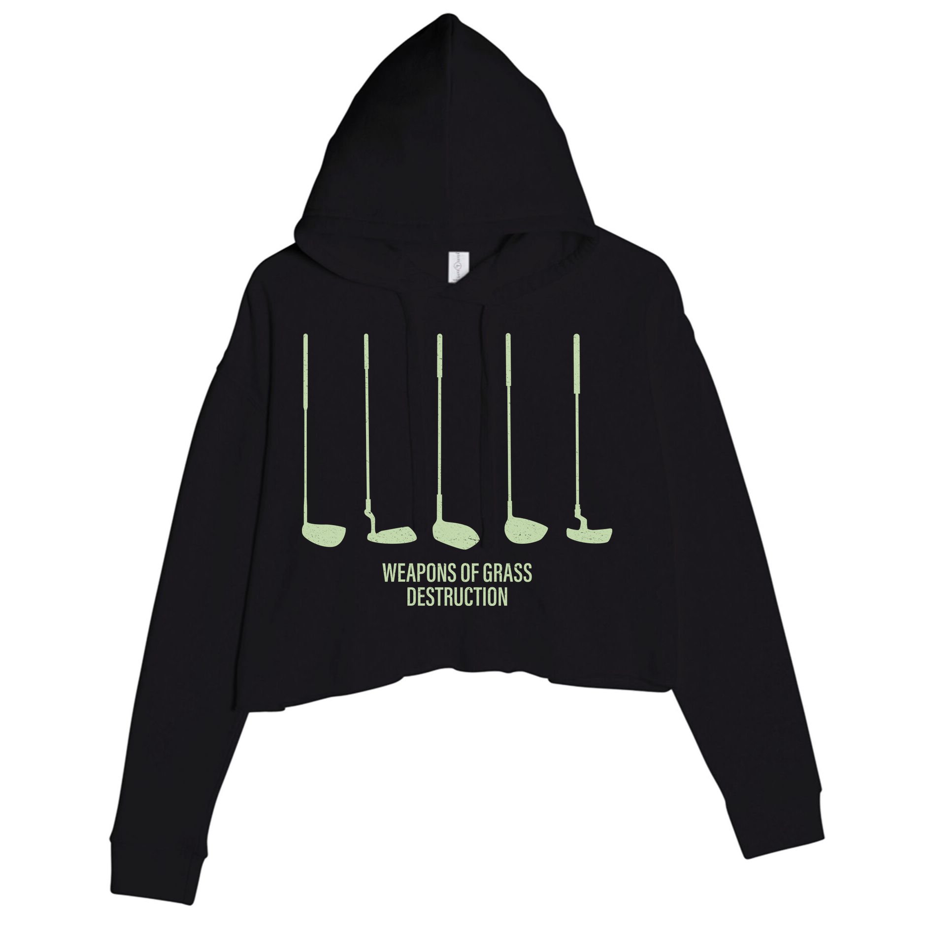 Funny Golf Weapons Of Grass Destruction Golf Clubs Drivers Crop Fleece Hoodie