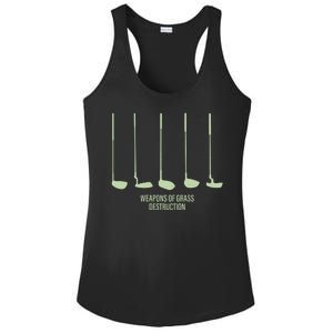 Funny Golf Weapons Of Grass Destruction Golf Clubs Drivers Ladies PosiCharge Competitor Racerback Tank