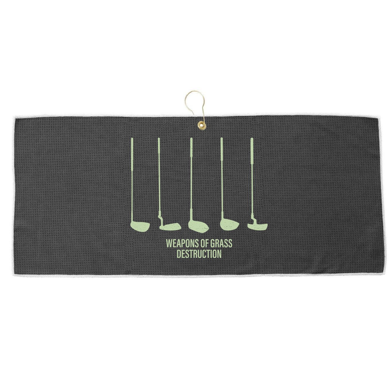 Funny Golf Weapons Of Grass Destruction Golf Clubs Drivers Large Microfiber Waffle Golf Towel