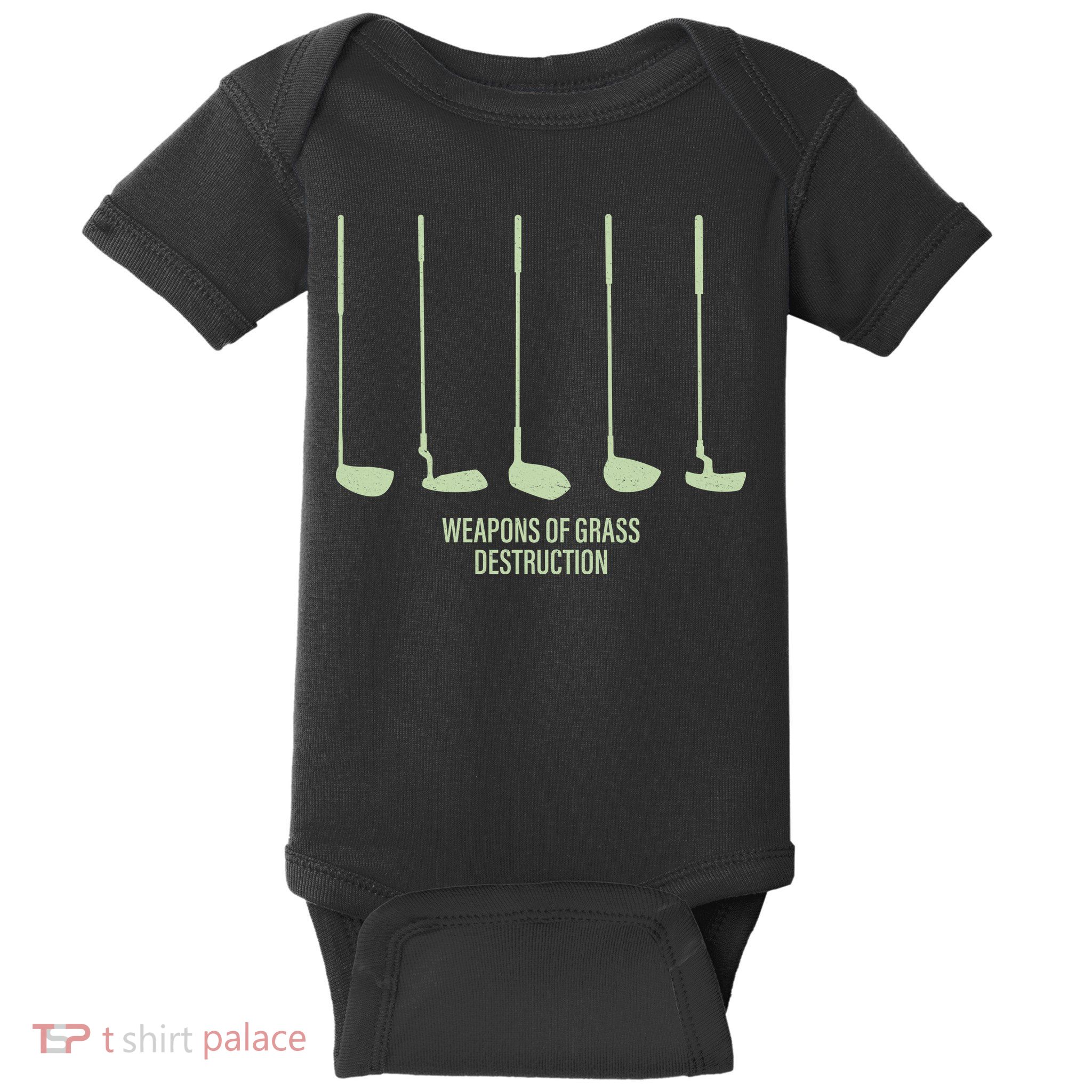 Funny Golf Weapons Of Grass Destruction Golf Clubs Drivers Baby Bodysuit