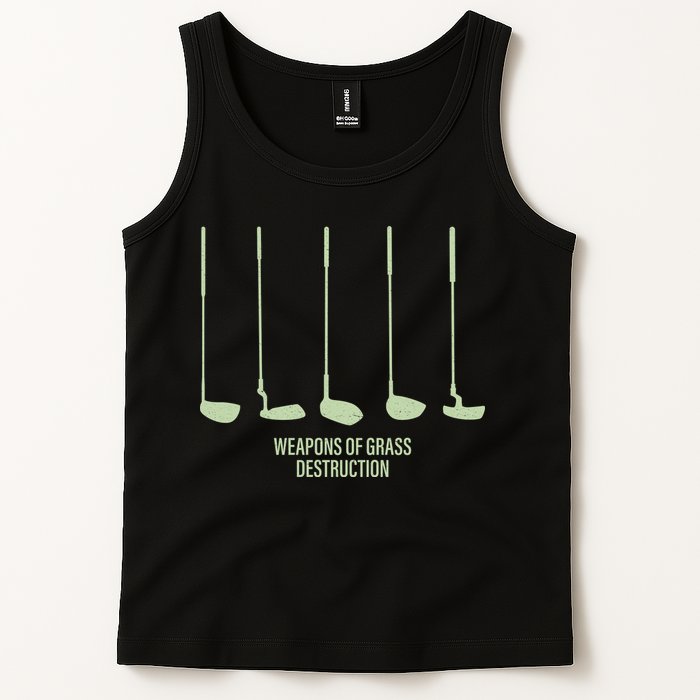 Funny Golf Weapons Of Grass Destruction Golf Clubs Drivers Tank Top