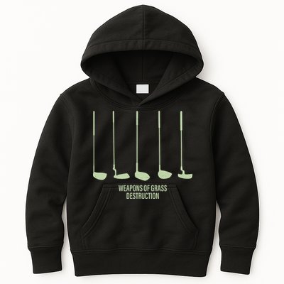 Funny Golf Weapons Of Grass Destruction Golf Clubs Drivers Kids Hoodie
