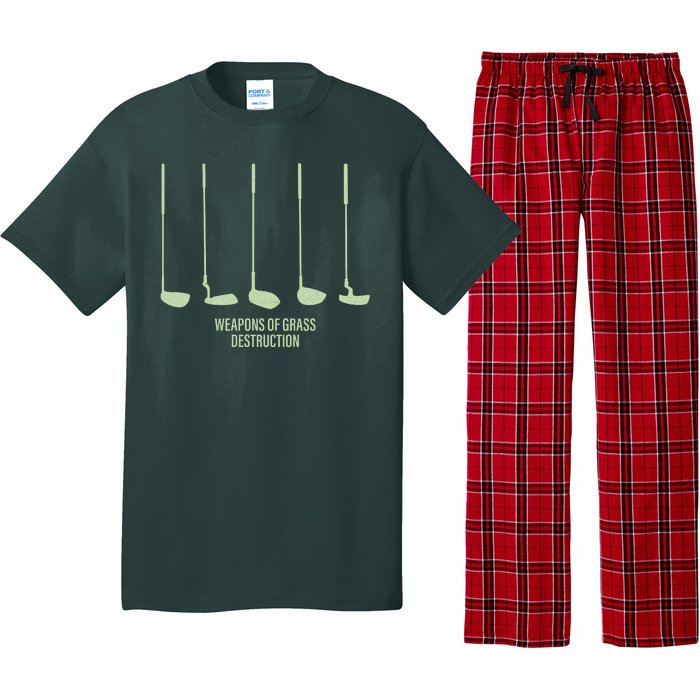 Funny Golf Weapons Of Grass Destruction Golf Clubs Drivers Pajama Set