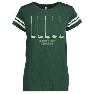 Funny Golf Weapons Of Grass Destruction Golf Clubs Drivers Enza Ladies Jersey Football T-Shirt