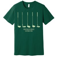 Funny Golf Weapons Of Grass Destruction Golf Clubs Drivers Premium T-Shirt