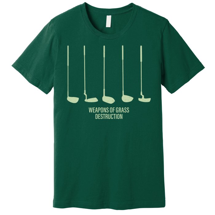 Funny Golf Weapons Of Grass Destruction Golf Clubs Drivers Premium T-Shirt