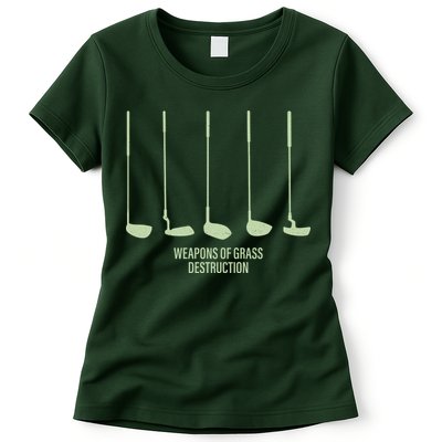 Funny Golf Weapons Of Grass Destruction Golf Clubs Drivers Womens T-Shirt