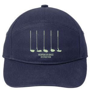 Funny Golf Weapons Of Grass Destruction Golf Clubs Drivers 7-Panel Snapback Hat