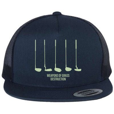 Funny Golf Weapons Of Grass Destruction Golf Clubs Drivers Flat Bill Trucker Hat