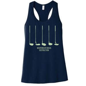 Funny Golf Weapons Of Grass Destruction Golf Clubs Drivers Women's Racerback Tank