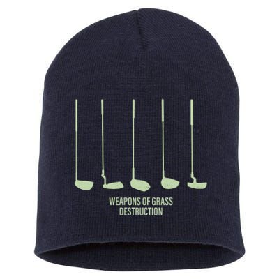 Funny Golf Weapons Of Grass Destruction Golf Clubs Drivers Short Acrylic Beanie