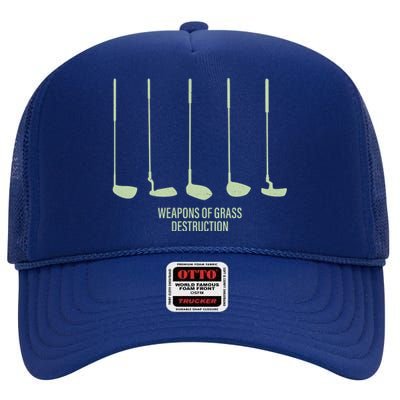 Funny Golf Weapons Of Grass Destruction Golf Clubs Drivers High Crown Mesh Back Trucker Hat