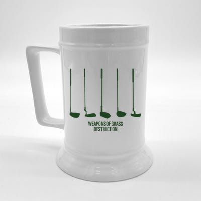 Funny Golf Weapons Of Grass Destruction Golf Clubs Drivers Beer Stein