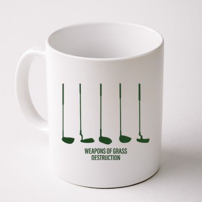 Funny Golf Weapons Of Grass Destruction Golf Clubs Drivers Coffee Mug