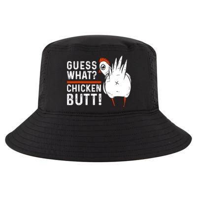 Funny Guess What? Chicken Butt! White Design Cool Comfort Performance Bucket Hat