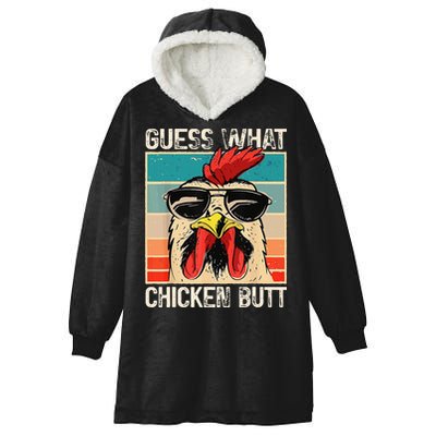 Funny Guess What Chicken Butt Chicken Meme Hooded Wearable Blanket