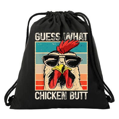 Funny Guess What Chicken Butt Chicken Meme Drawstring Bag