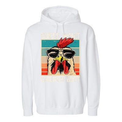 Funny Guess What Chicken Butt Chicken Meme Garment-Dyed Fleece Hoodie