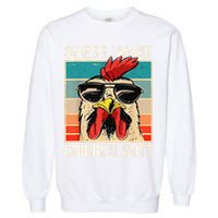 Funny Guess What Chicken Butt Chicken Meme Garment-Dyed Sweatshirt