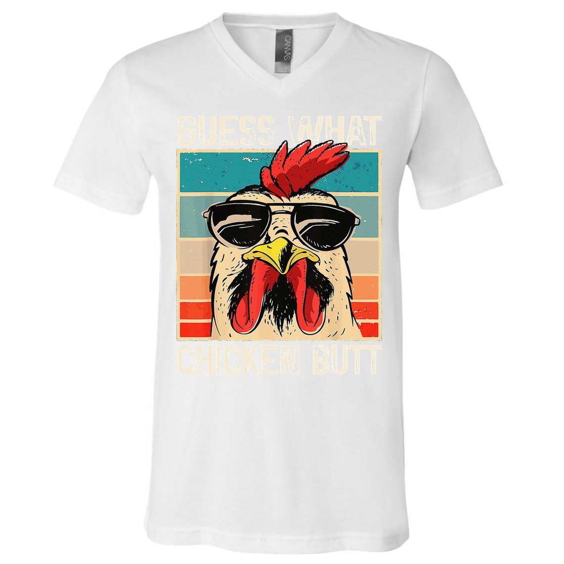 Funny Guess What Chicken Butt Chicken Meme V-Neck T-Shirt