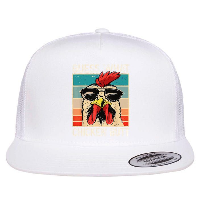 Funny Guess What Chicken Butt Chicken Meme Flat Bill Trucker Hat