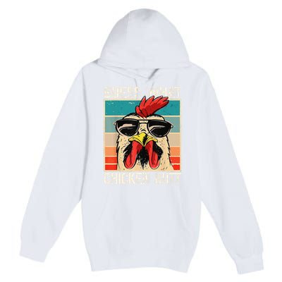 Funny Guess What Chicken Butt Chicken Meme Premium Pullover Hoodie
