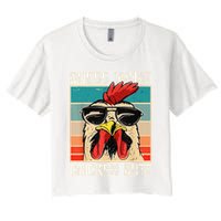 Funny Guess What Chicken Butt Chicken Meme Women's Crop Top Tee
