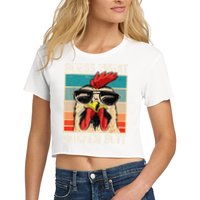 Funny Guess What Chicken Butt Chicken Meme Women's Crop Top Tee