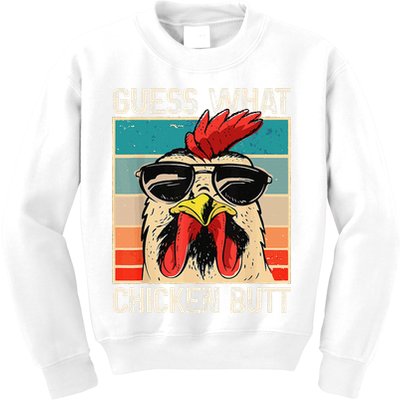 Funny Guess What Chicken Butt Chicken Meme Kids Sweatshirt