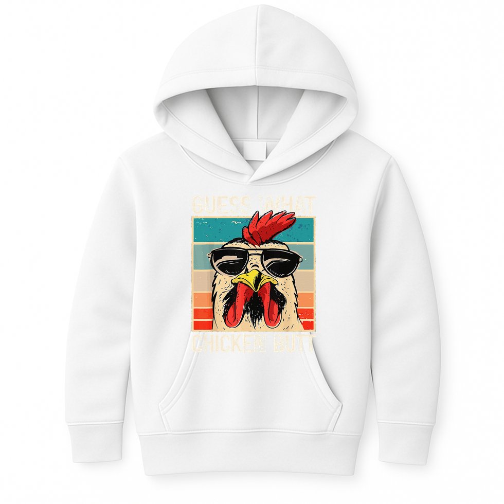 Funny Guess What Chicken Butt Chicken Meme Kids Hoodie