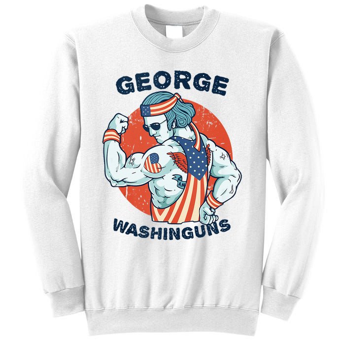 Funny George Washinguns Workout Patriotic 4th Of July Gift Sweatshirt