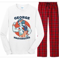 Funny George Washinguns Workout Patriotic 4th Of July Gift Long Sleeve Pajama Set