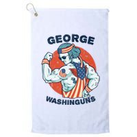 Funny George Washinguns Workout Patriotic 4th Of July Gift Platinum Collection Golf Towel