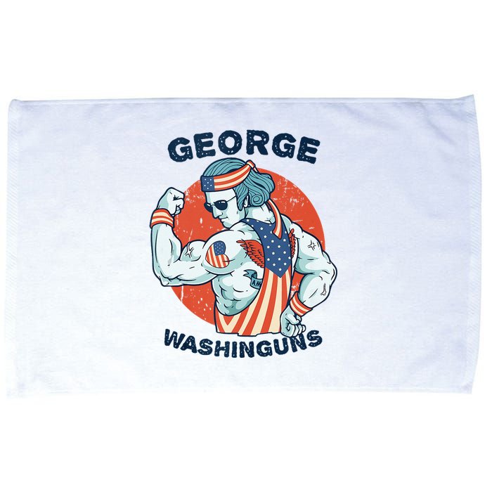 Funny George Washinguns Workout Patriotic 4th Of July Gift Microfiber Hand Towel